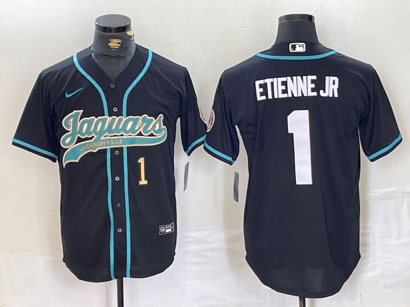 Men Jacksonville Jaguars #1 Etienne JR Black Joint Name 2024 Nike Limited NFL Jersey style 2->jacksonville jaguars->NFL Jersey